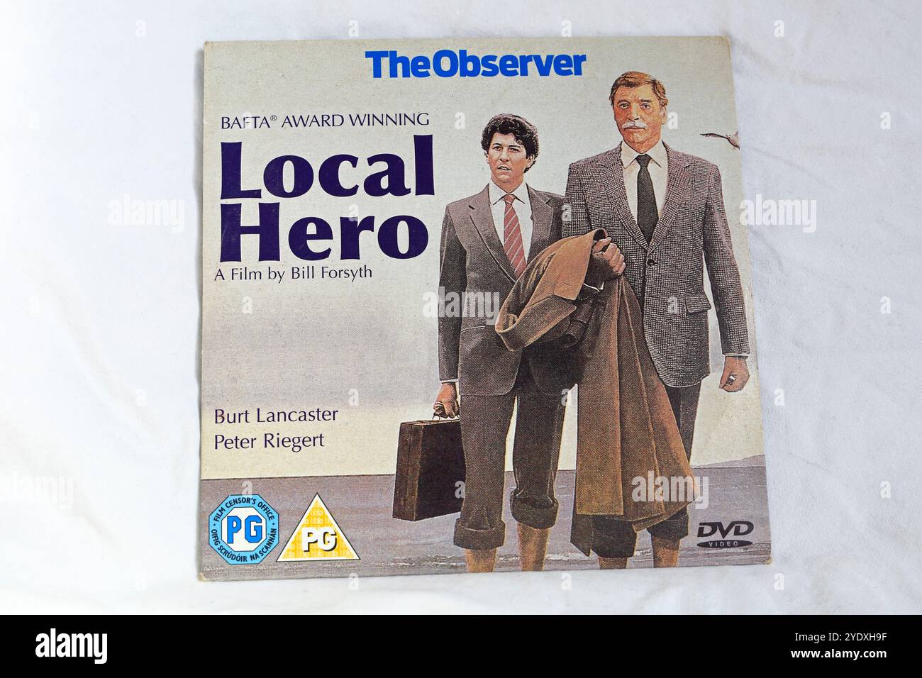 Local Hero - porta carte di credito DVD su sfondo bianco. Configurazione studio Foto Stock