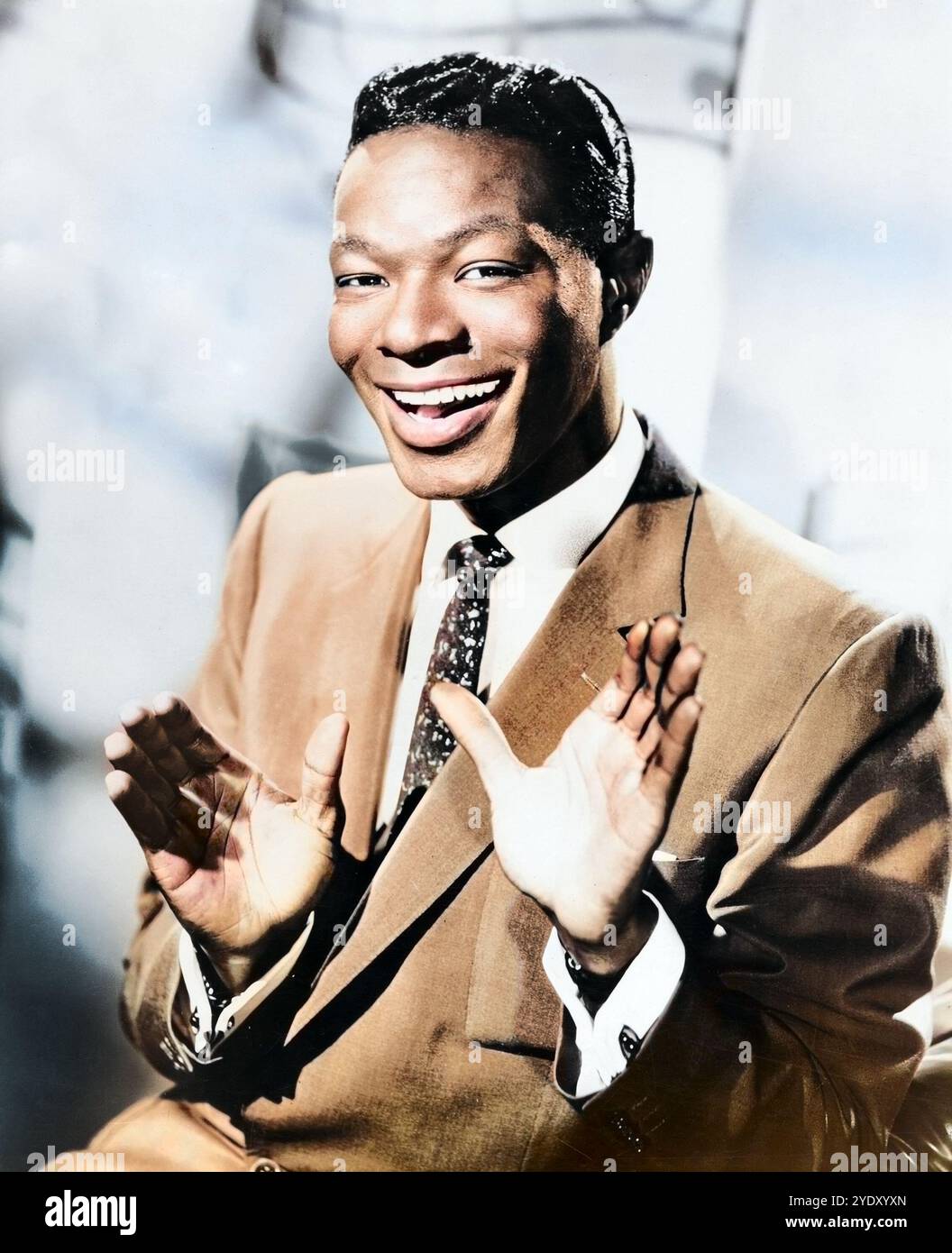 Ritratto di Nat King Cole, General Artist Corporation, foto promozionale - colorato Foto Stock