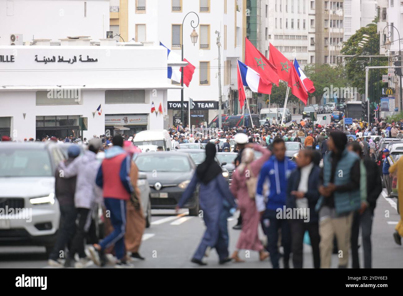 Rabat, Marocco. 28 ottobre 2024. Illustrazione - il re del Marocco riceve il presidente francese Emmanuel Macron al Palazzo reale di Rabat, Marocco, il 28 ottobre 2024. Foto di Ammar Abd Rabbo/ABACAPRESS. COM credito: Abaca Press/Alamy Live News Foto Stock