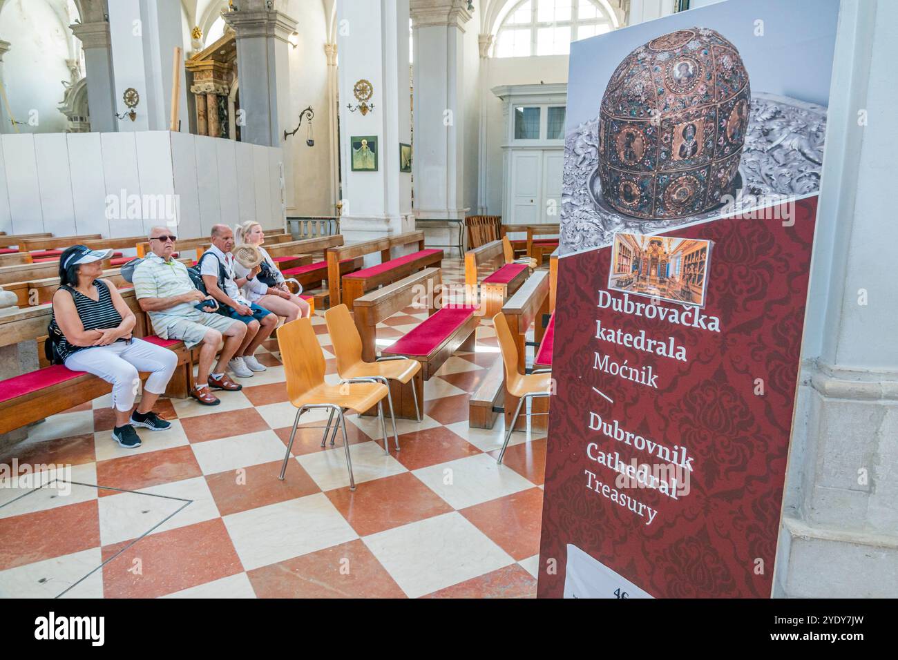 Dubrovnik Croazia, città vecchia Stari Grad, città murata di Ragusa, Cattedrale dell'assunzione della Vergine Maria Katedrala Uznesenja Blazene Djevice Marije, INS Foto Stock
