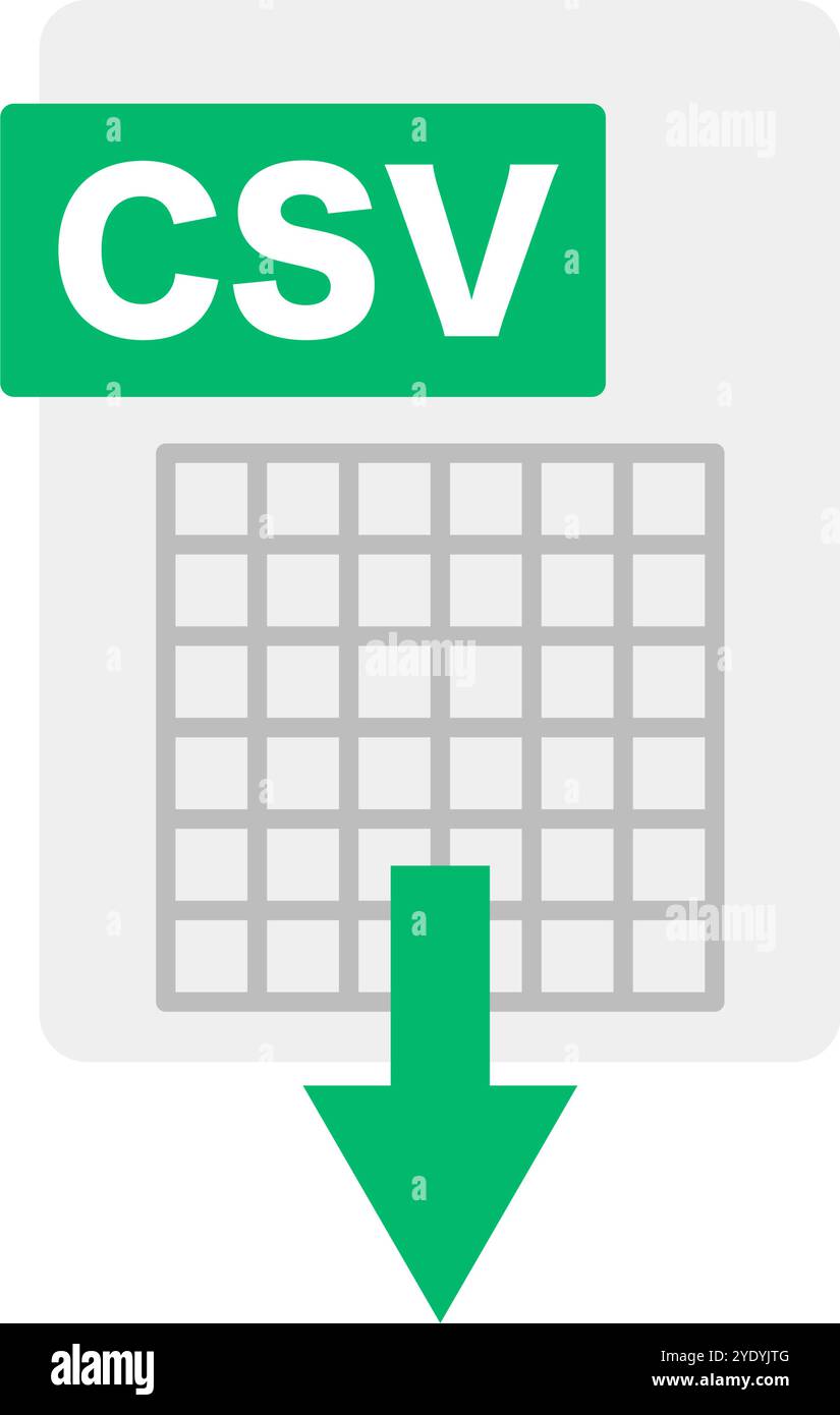 Icona di download del file CSV. Vettore modificabile. Illustrazione Vettoriale