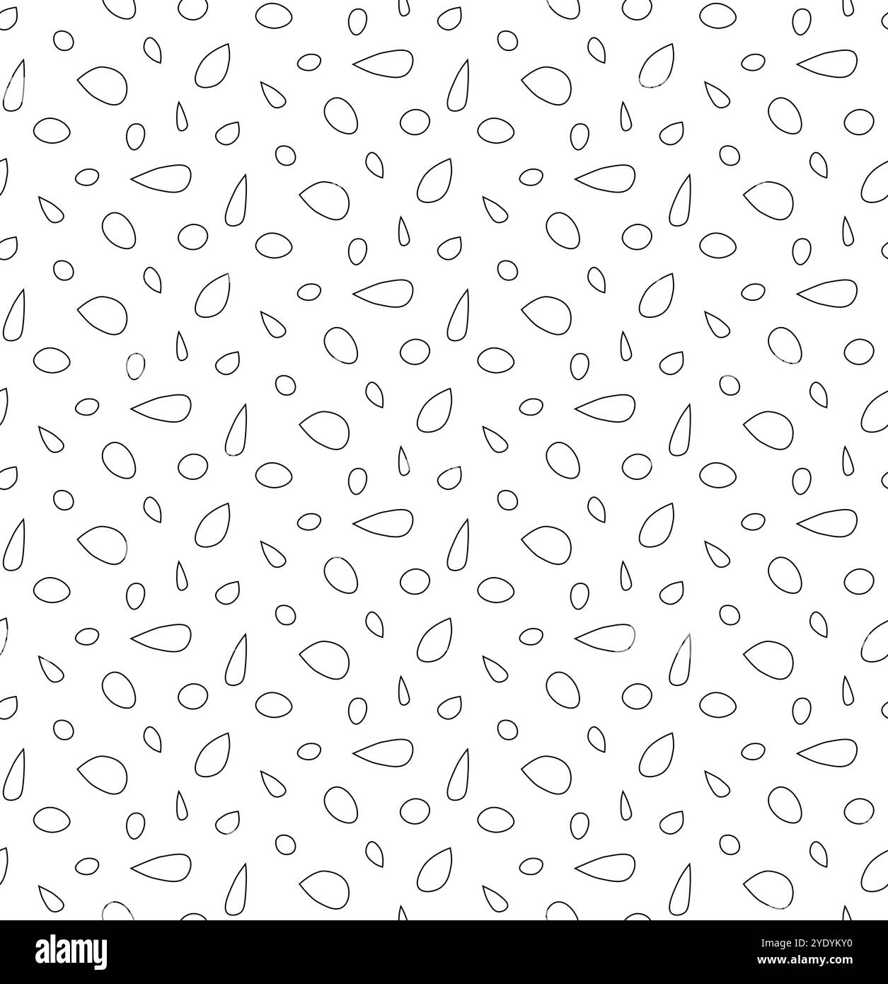 Ovali e cerchi semplici, motivo vettoriale senza cuciture in bianco e nero. Illustrazione astratta Illustrazione Vettoriale