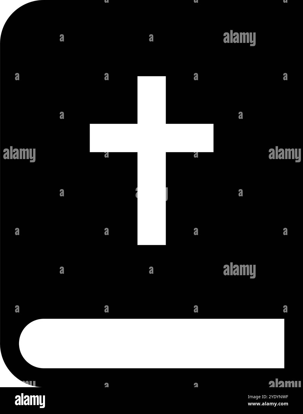 Semplice icona della Bibbia cristiana. Vettore modificabile. Illustrazione Vettoriale