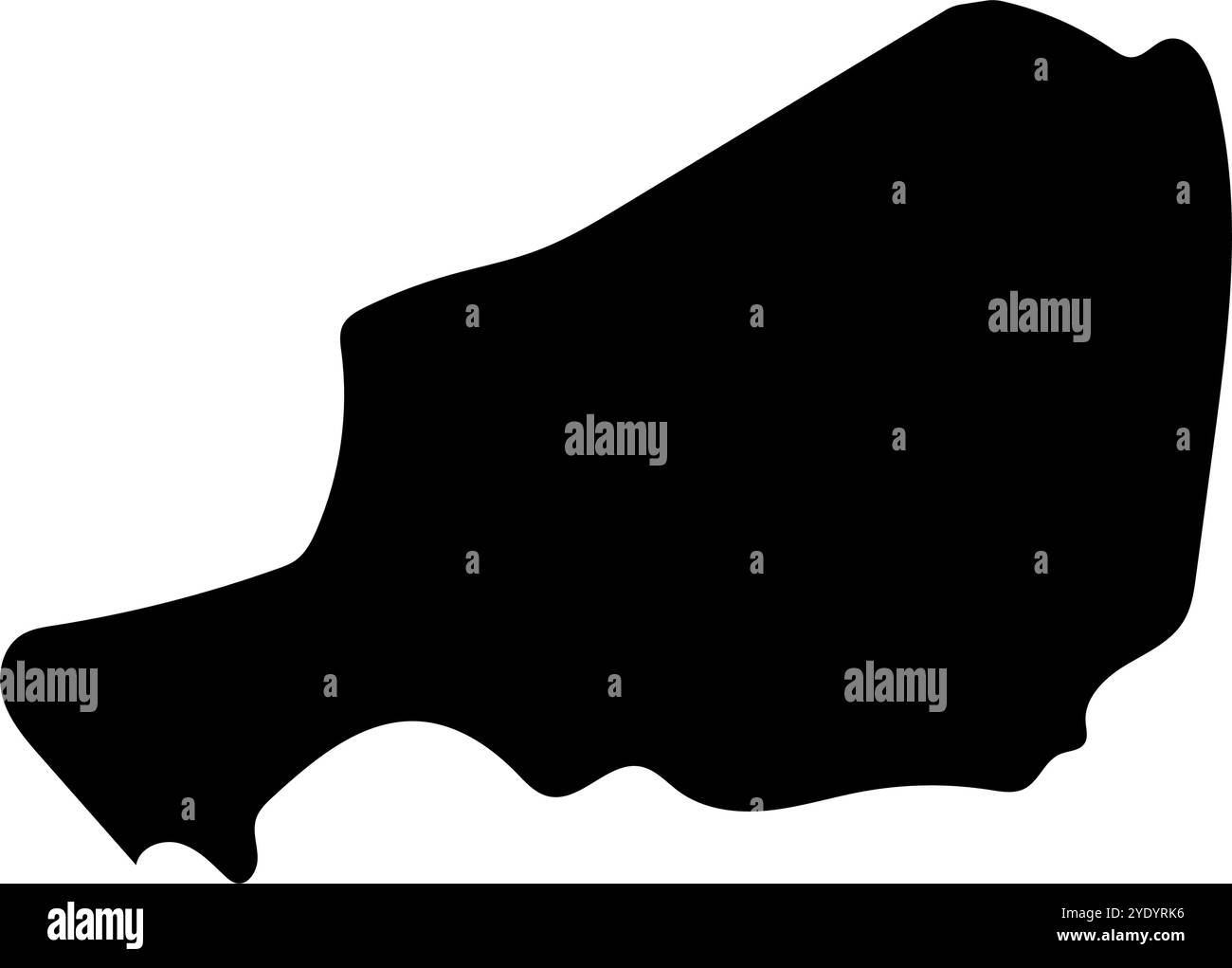Icona silhouette mappa Niger. Vettore modificabile. Illustrazione Vettoriale