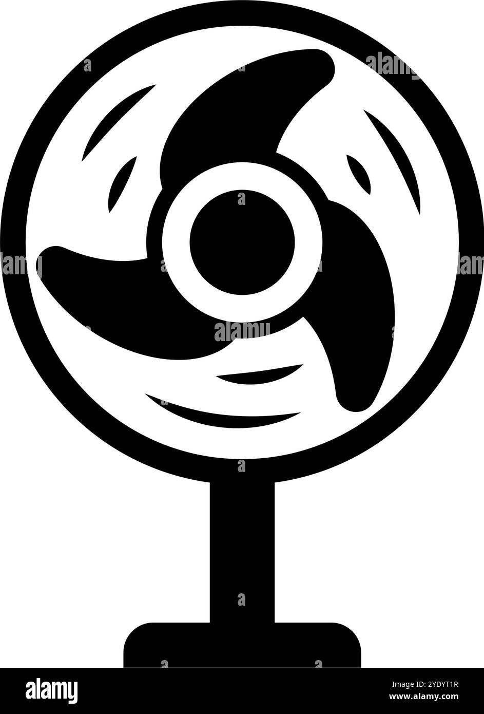 Icone ventola elettrica e vento. Elettrodomestici. Vettore modificabile. Illustrazione Vettoriale