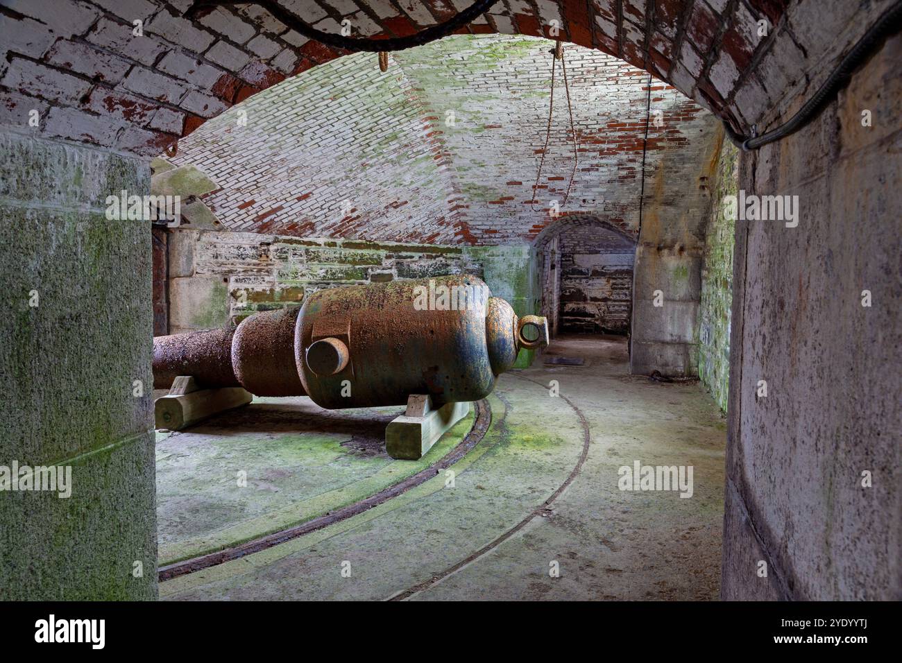 Gun, Georges Island National Historic Site, Halifax, nuova Scozia, Canada Foto Stock