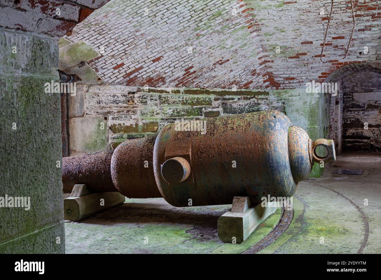 Gun, Georges Island National Historic Site, Halifax, nuova Scozia, Canada Foto Stock
