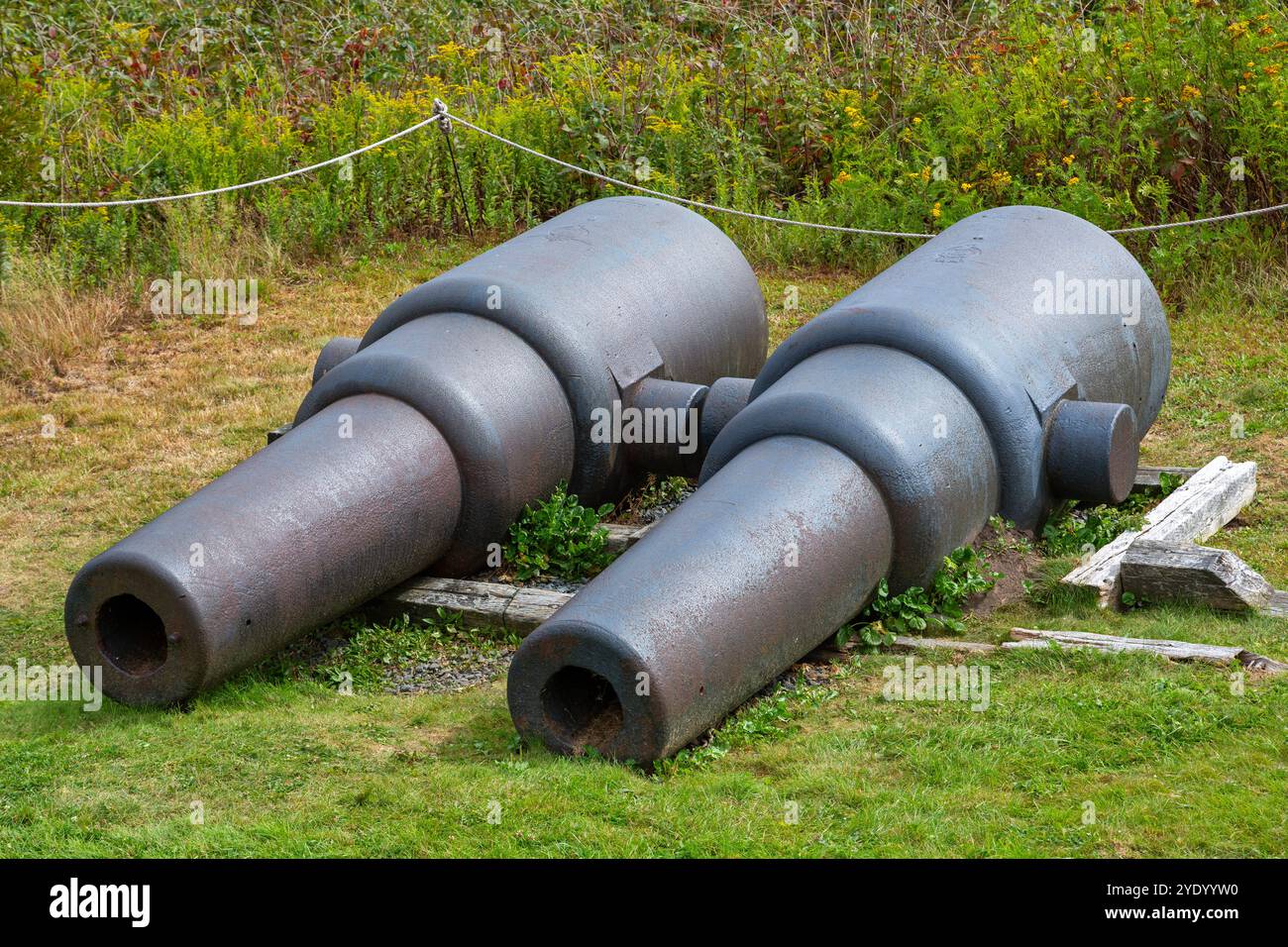 Guns, Georges Island National Historic Site, Halifax, nuova Scozia, Canada Foto Stock