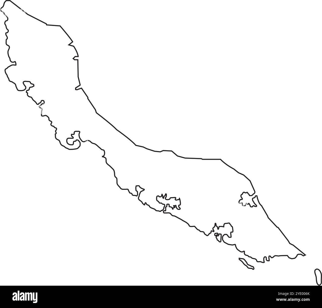 Disegno elementi illustrazione mappa Curacao Illustrazione Vettoriale