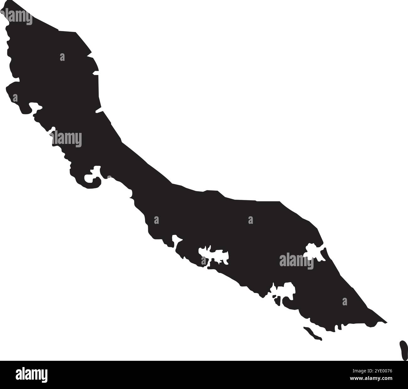 Disegno elementi illustrazione mappa Curacao Illustrazione Vettoriale
