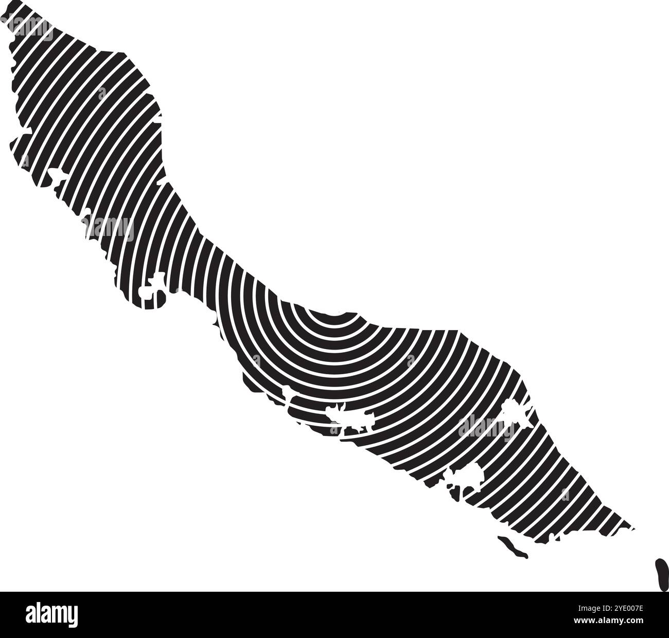 Disegno elementi illustrazione mappa Curacao Illustrazione Vettoriale