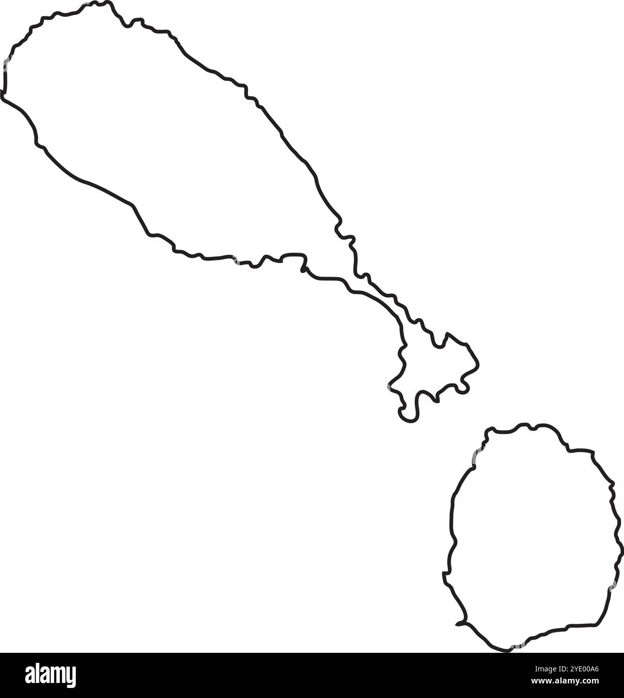 Design elemento icona illustrazione mappa Saint Kitts e Nevis Illustrazione Vettoriale