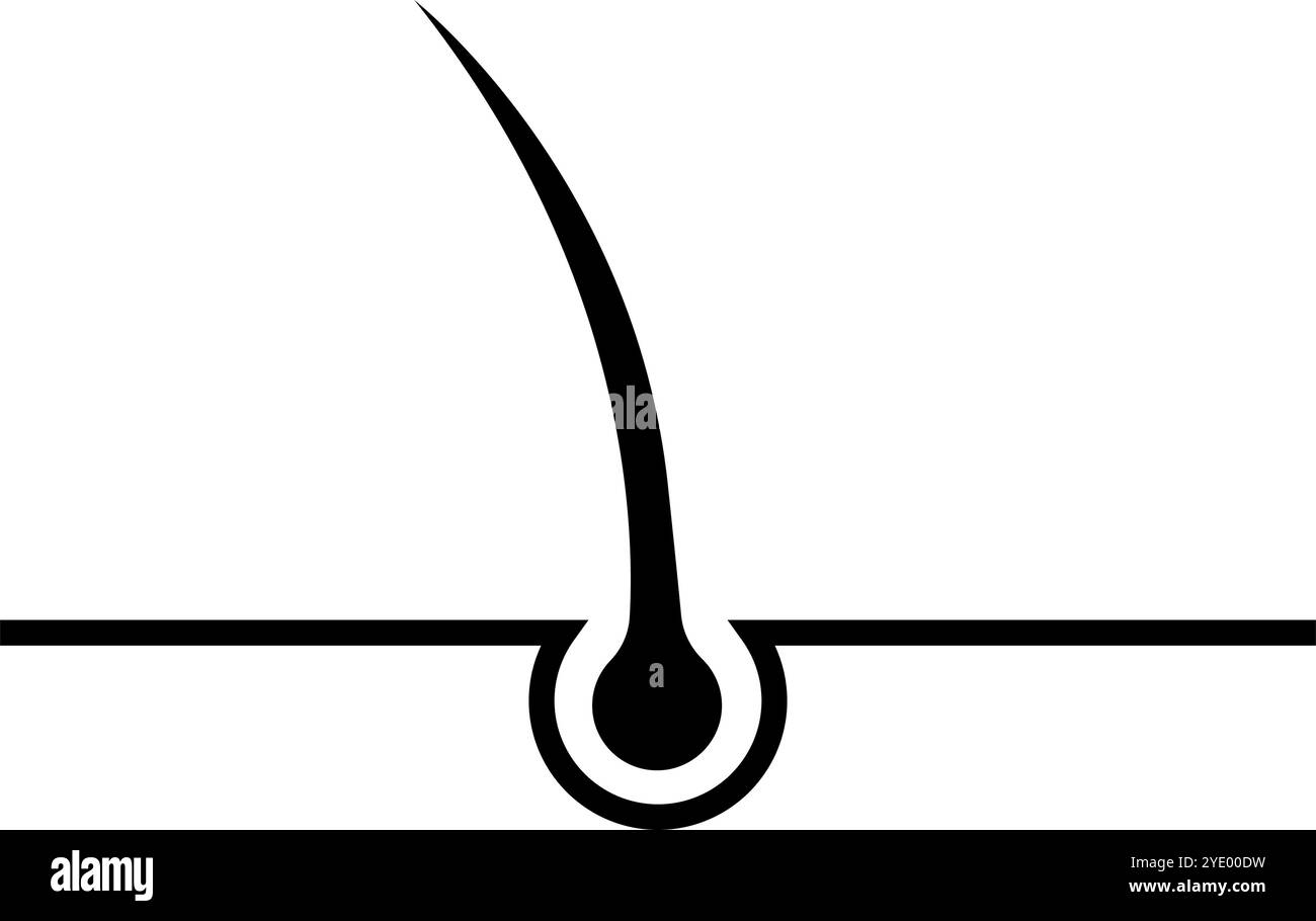 Icona di capelli umani sottili dal design piatto. Vettore modificabile. Illustrazione Vettoriale