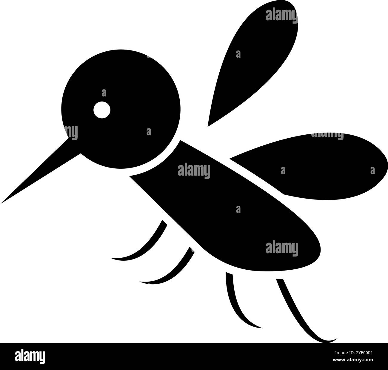 Icona sagoma di zanzara pop. Vettore modificabile. Illustrazione Vettoriale