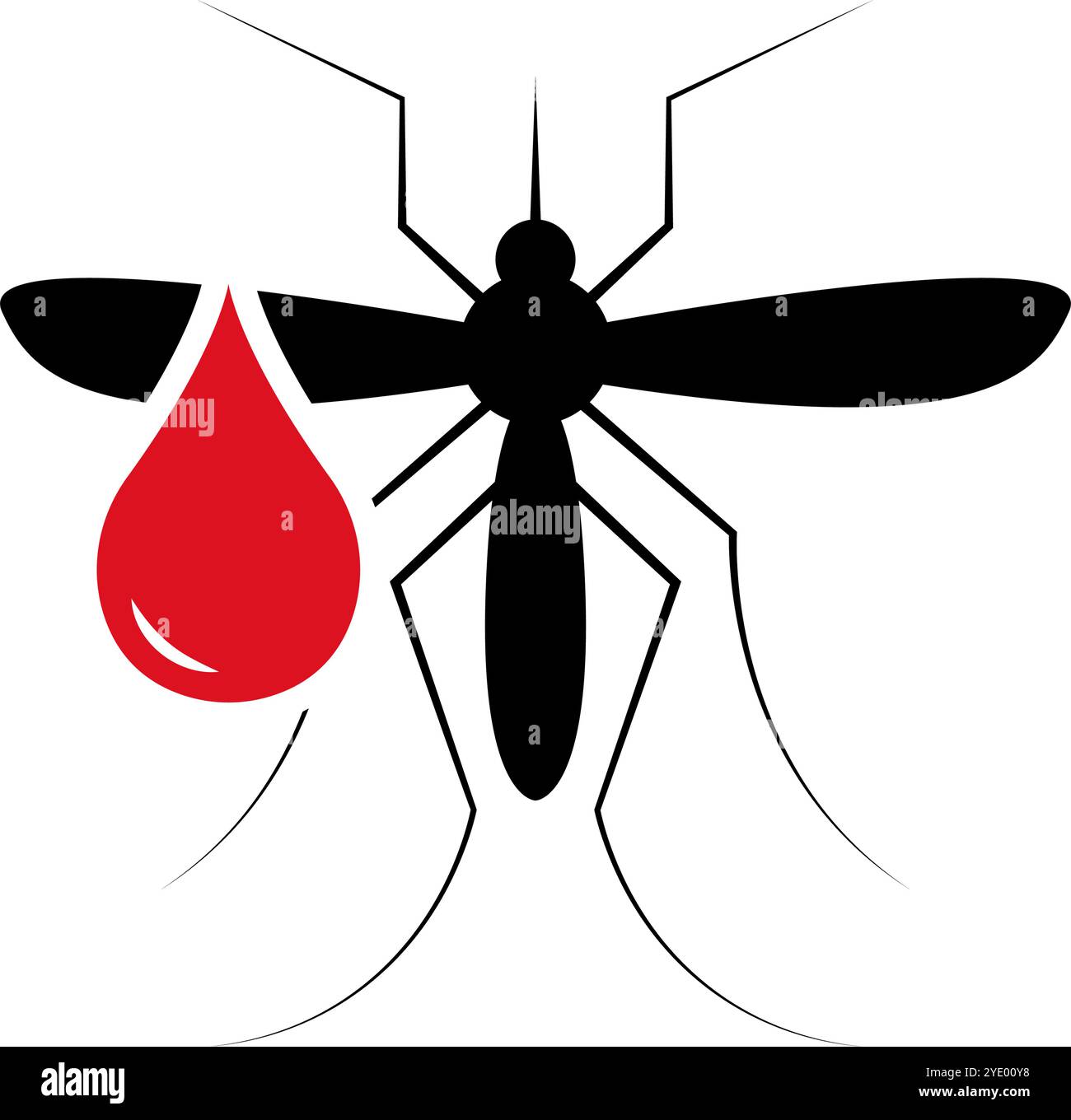 Icona di sangue e zanzara. Vettore modificabile. Illustrazione Vettoriale