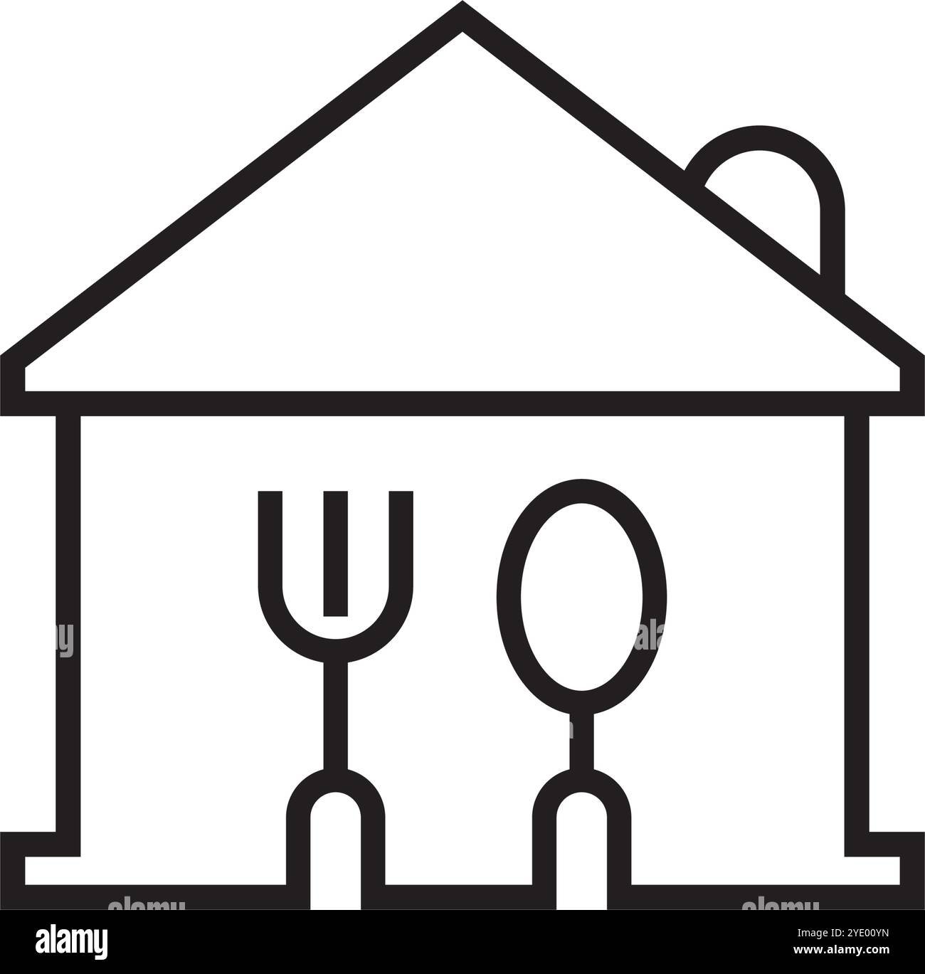 Modello di disegno dell'illustrazione del logo del ristorante Illustrazione Vettoriale