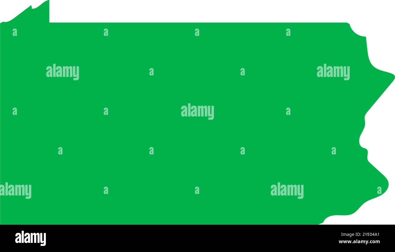 Semplice mappa dello stato della Pennsylvania. Vettore modificabile. Illustrazione Vettoriale