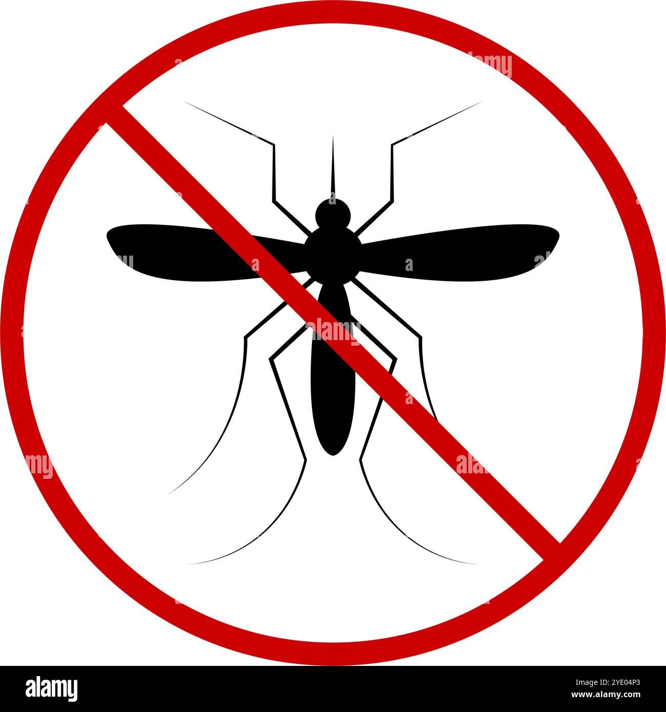 Icona di avvertenza zanzara. Attenzione alle zanzare. Vettore modificabile. Illustrazione Vettoriale