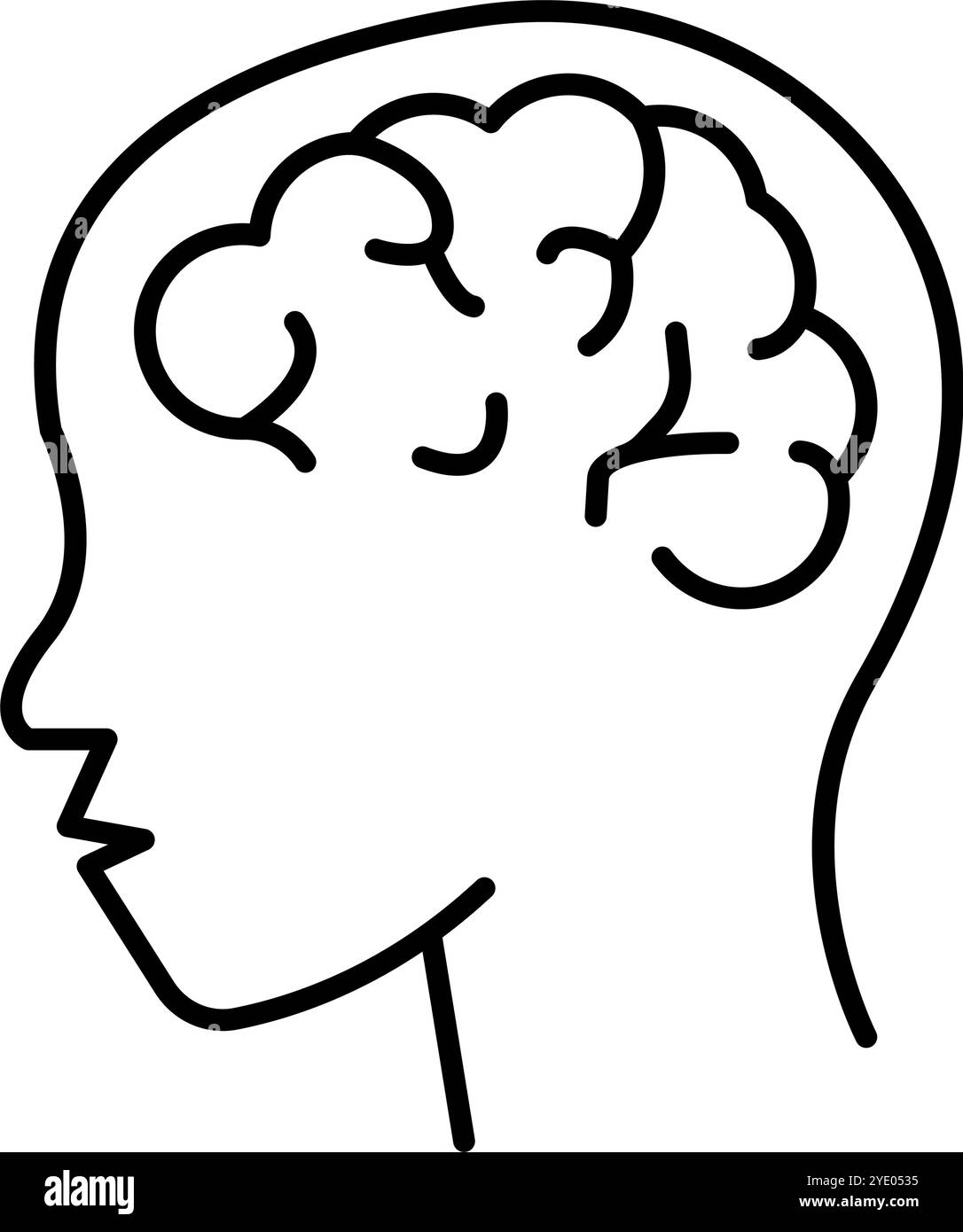 Semplice icona del cervello umano. Vettore modificabile. Illustrazione Vettoriale