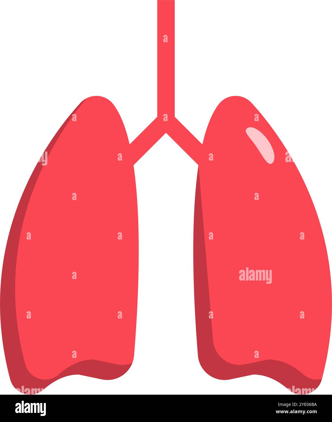 Icona del polmone dal design piatto. Vettore modificabile. Illustrazione Vettoriale