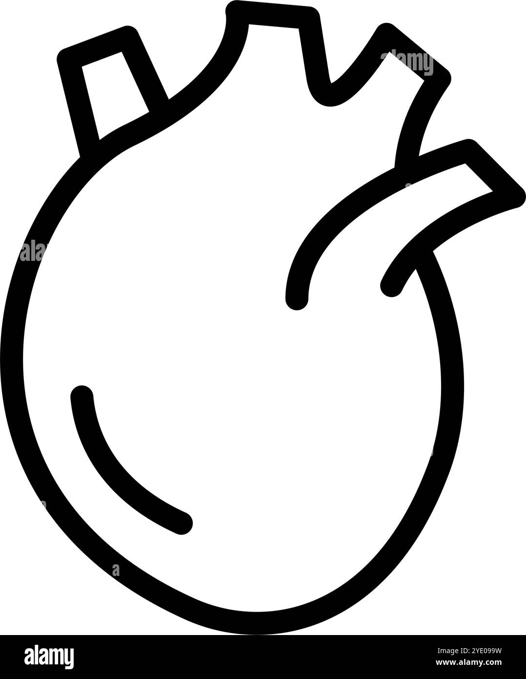 Semplice icona a forma di cuore. Organo. Vettore modificabile. Illustrazione Vettoriale