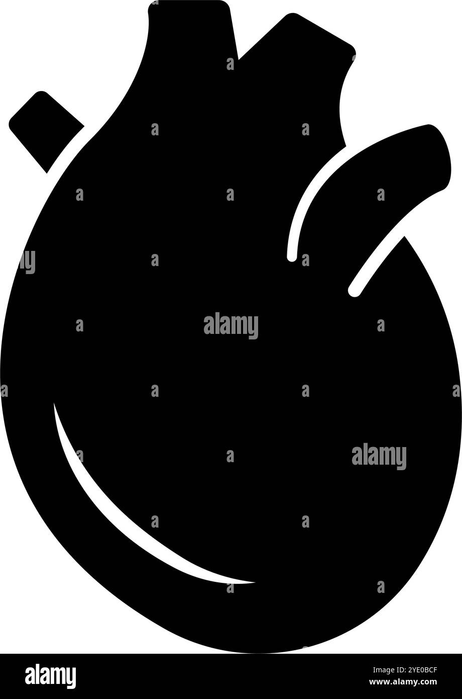 Icona silhouette cuore. Organo. Vettore modificabile. Illustrazione Vettoriale