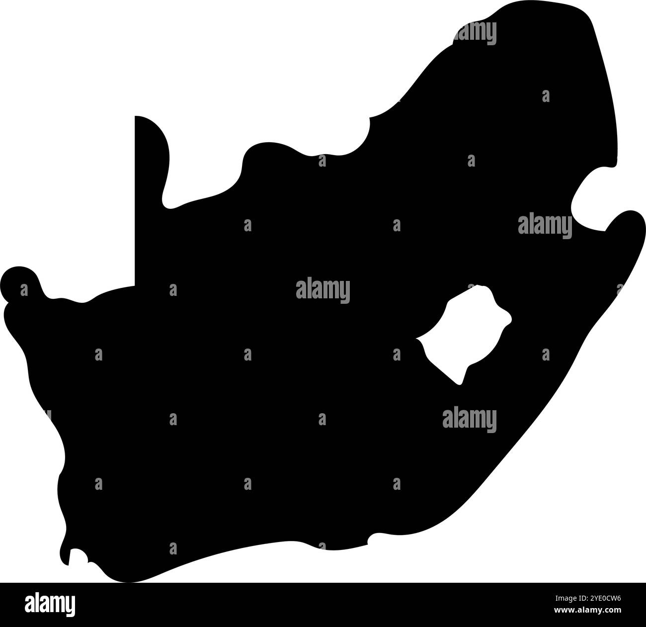 Icona silhouette mappa Sudafrica. Vettore modificabile. Illustrazione Vettoriale