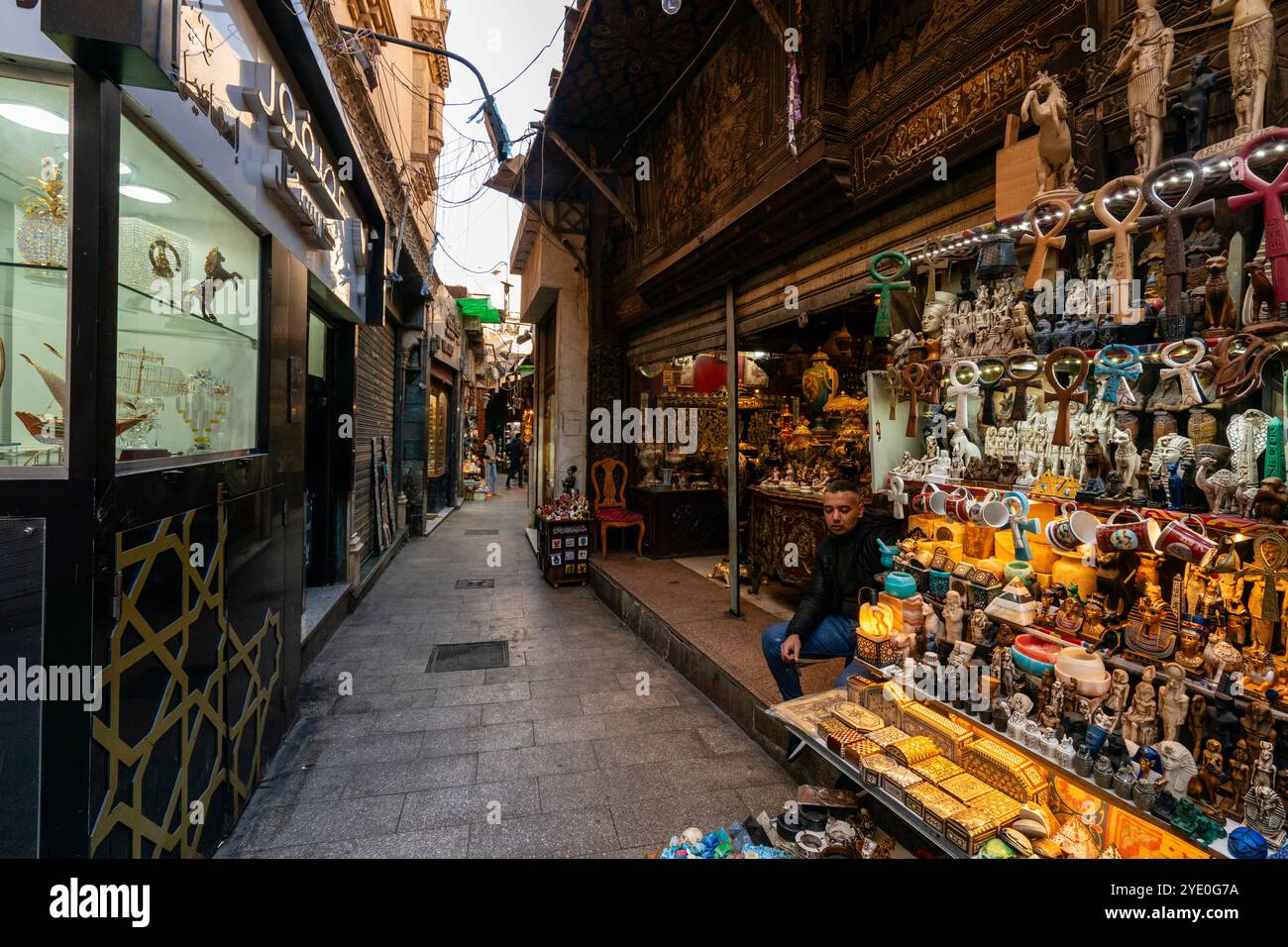 Mercato di Khan al-Khalili, il Cairo, Egitto. Foto Stock