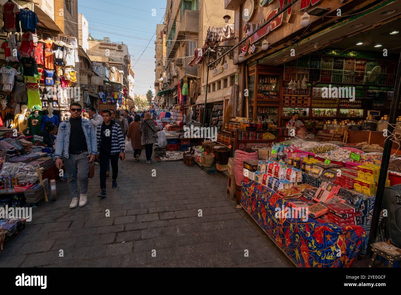 Mercato di Khan al-Khalili, il Cairo, Egitto. Foto Stock