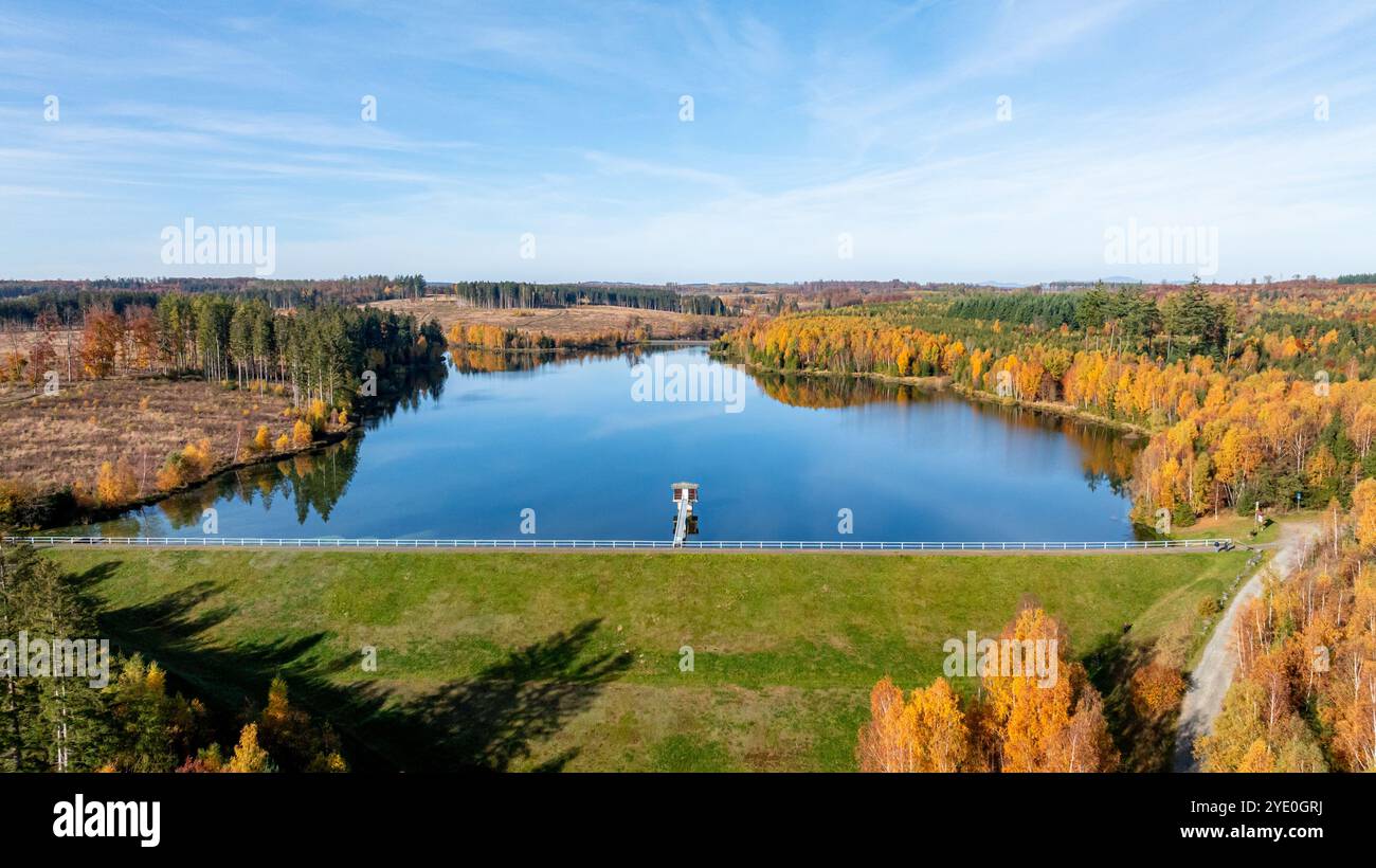 Luftbildaufnahme Kiliansteich Harzgerode Selketal Foto Stock