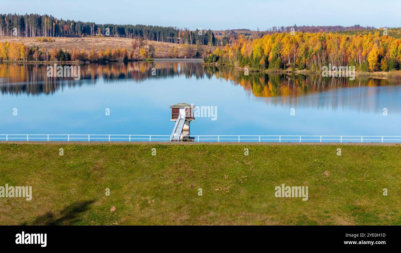 Luftbildaufnahme Kiliansteich Harzgerode Selketal Foto Stock