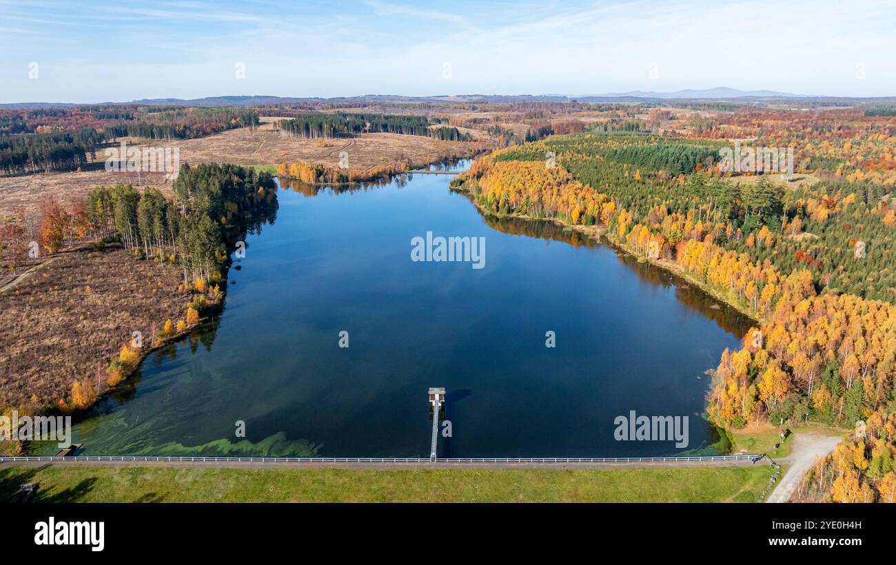 Luftbildaufnahme Kiliansteich Harzgerode Selketal Foto Stock
