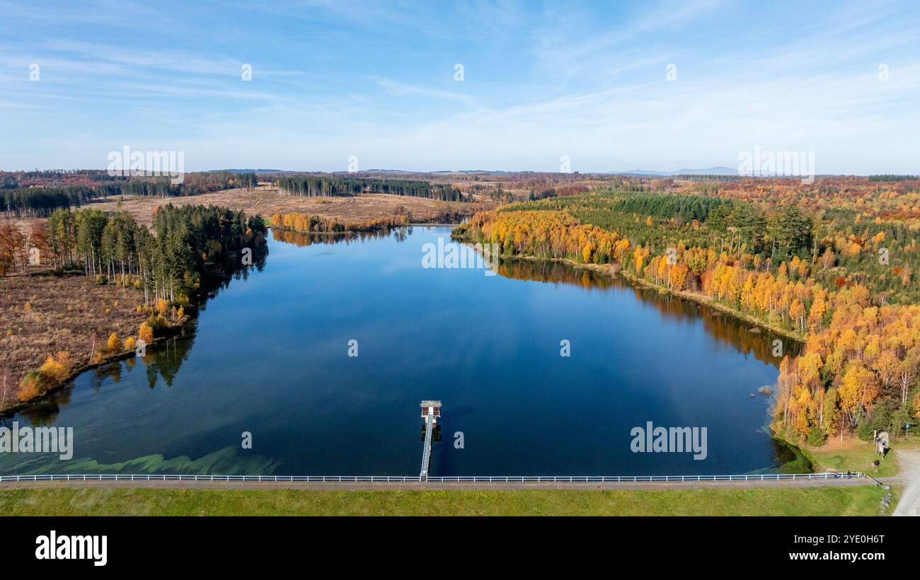 Luftbildaufnahme Kiliansteich Harzgerode Selketal Foto Stock