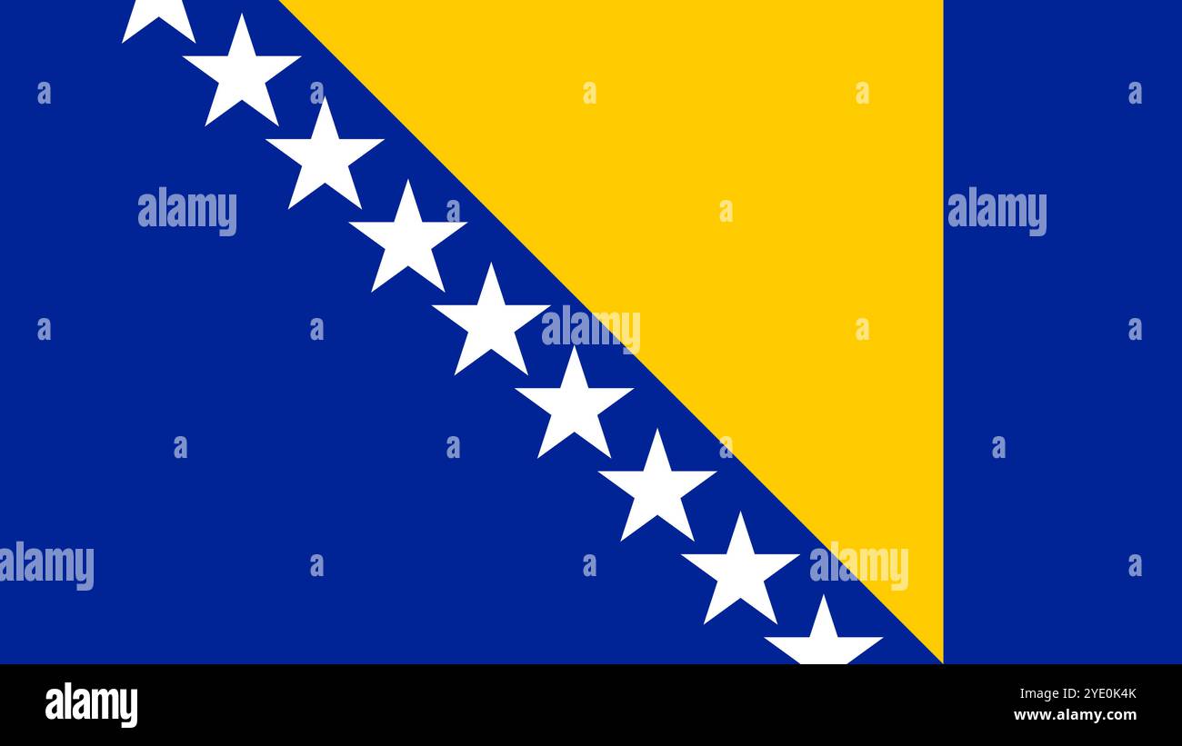 Bandiera della Bosnia ed Erzegovina, formato 16:9, bandiera della Bosnia ed Erzegovina, immagini vettoriali Illustrazione Vettoriale
