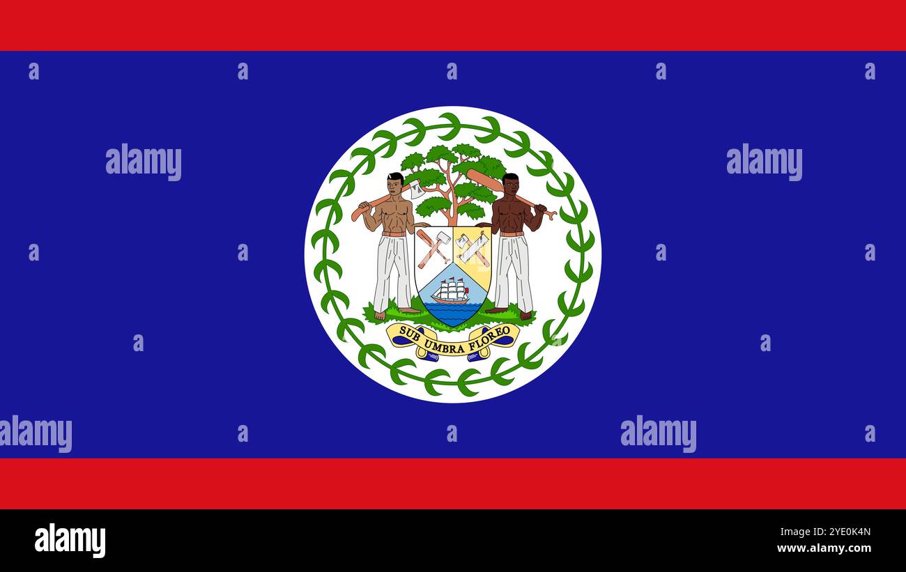 Flag of Belize, 16:9 Format, Belize Flag, Vector Images Illustrazione Vettoriale