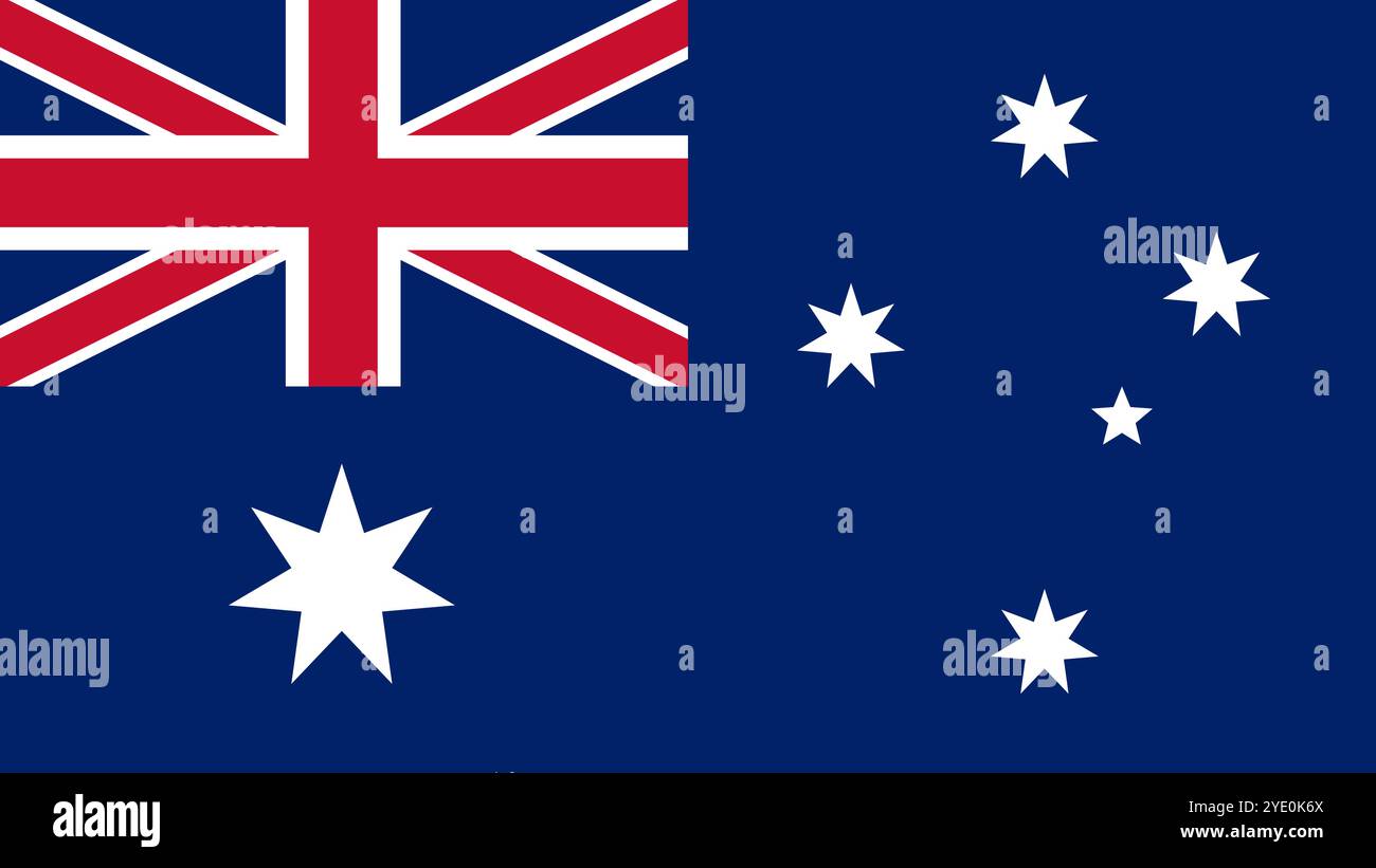 Bandiera dell'Australia, formato 16:9, bandiera dell'Australia, immagini vettoriali Illustrazione Vettoriale