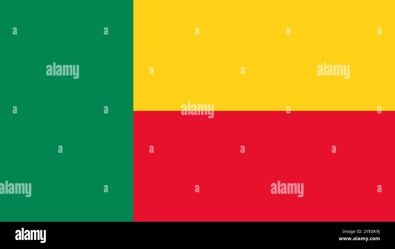 Flag of Benin, formato 16:9, Flag Benin, immagini vettoriali Illustrazione Vettoriale