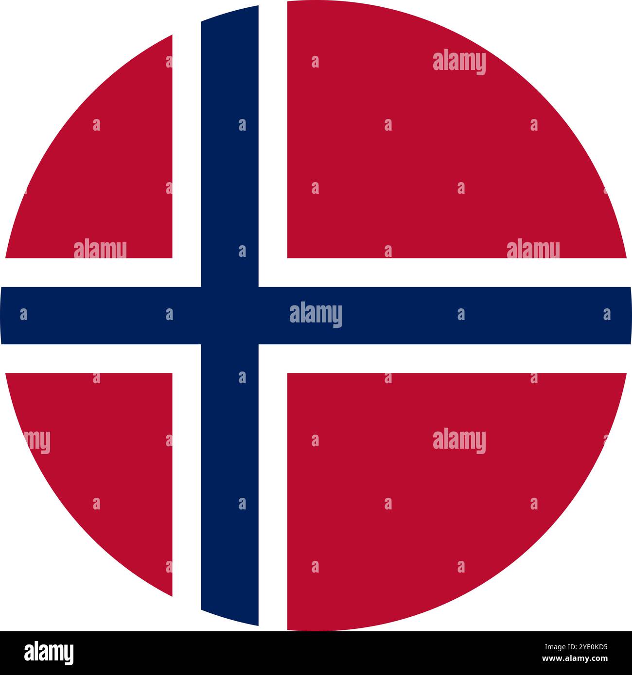 Norvegia Circle Flag, Circle Flag of Norway, immagini vettoriali Illustrazione Vettoriale