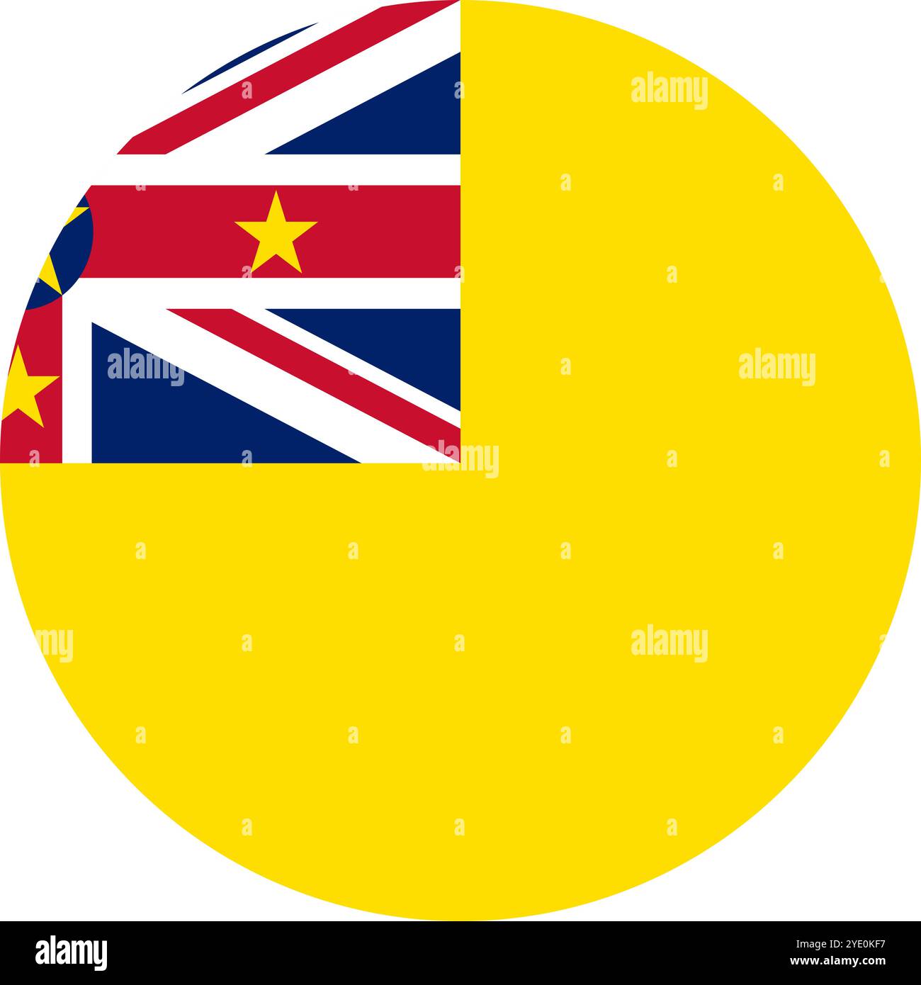 Bandiera cerchio Niue, bandiera cerchio di Niue, immagini vettoriali Illustrazione Vettoriale