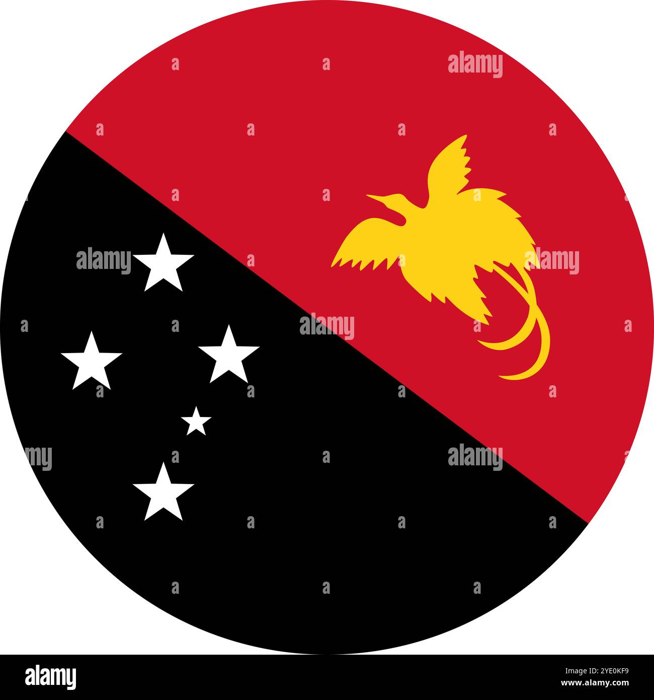 Papua nuova Guinea Circle Flag, Circle Flag of Papua nuova Guinea, Vector Images Illustrazione Vettoriale
