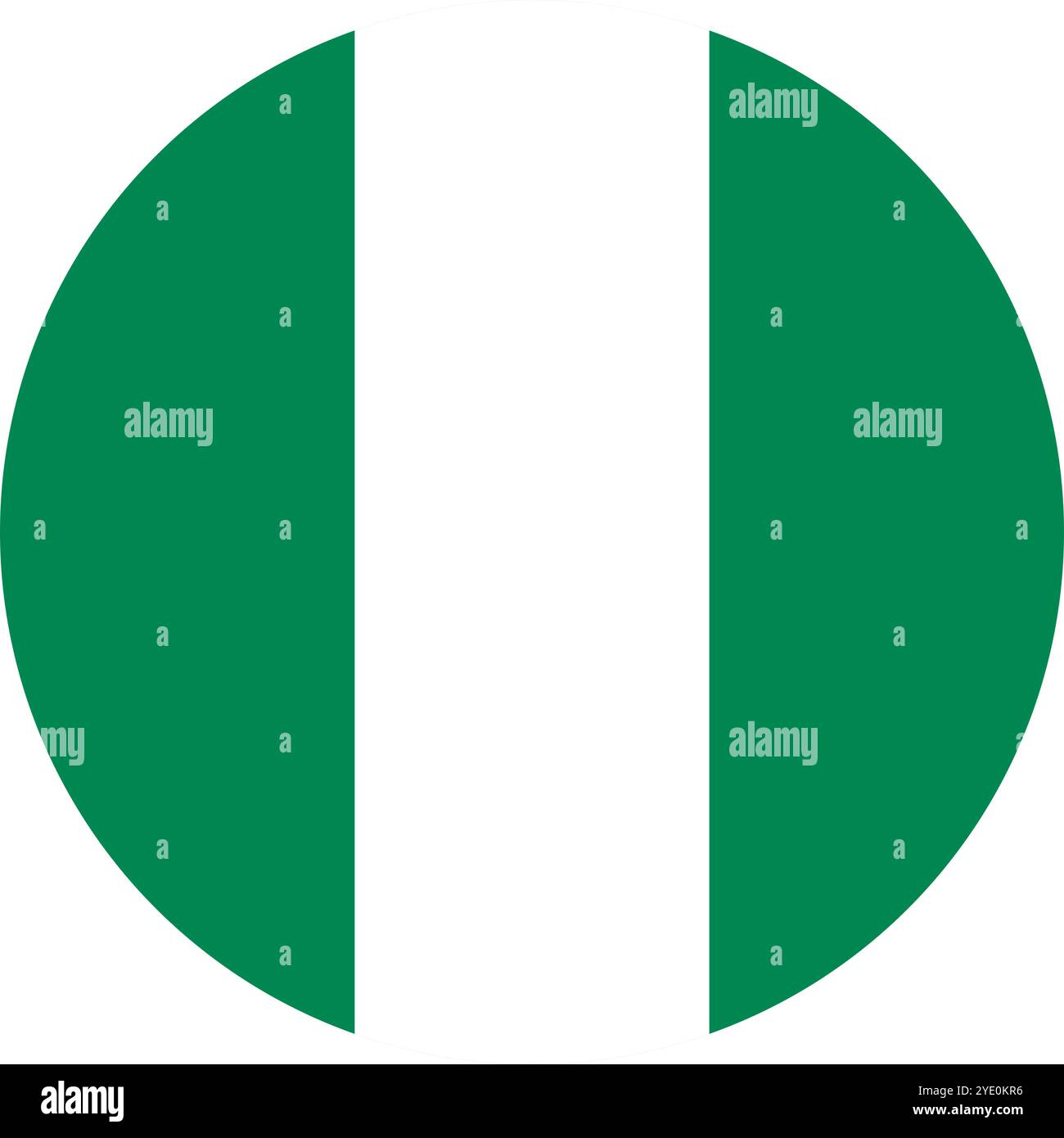 Nigeria Circle Flag, Circle Flag of Nigeria, Vector Images Illustrazione Vettoriale