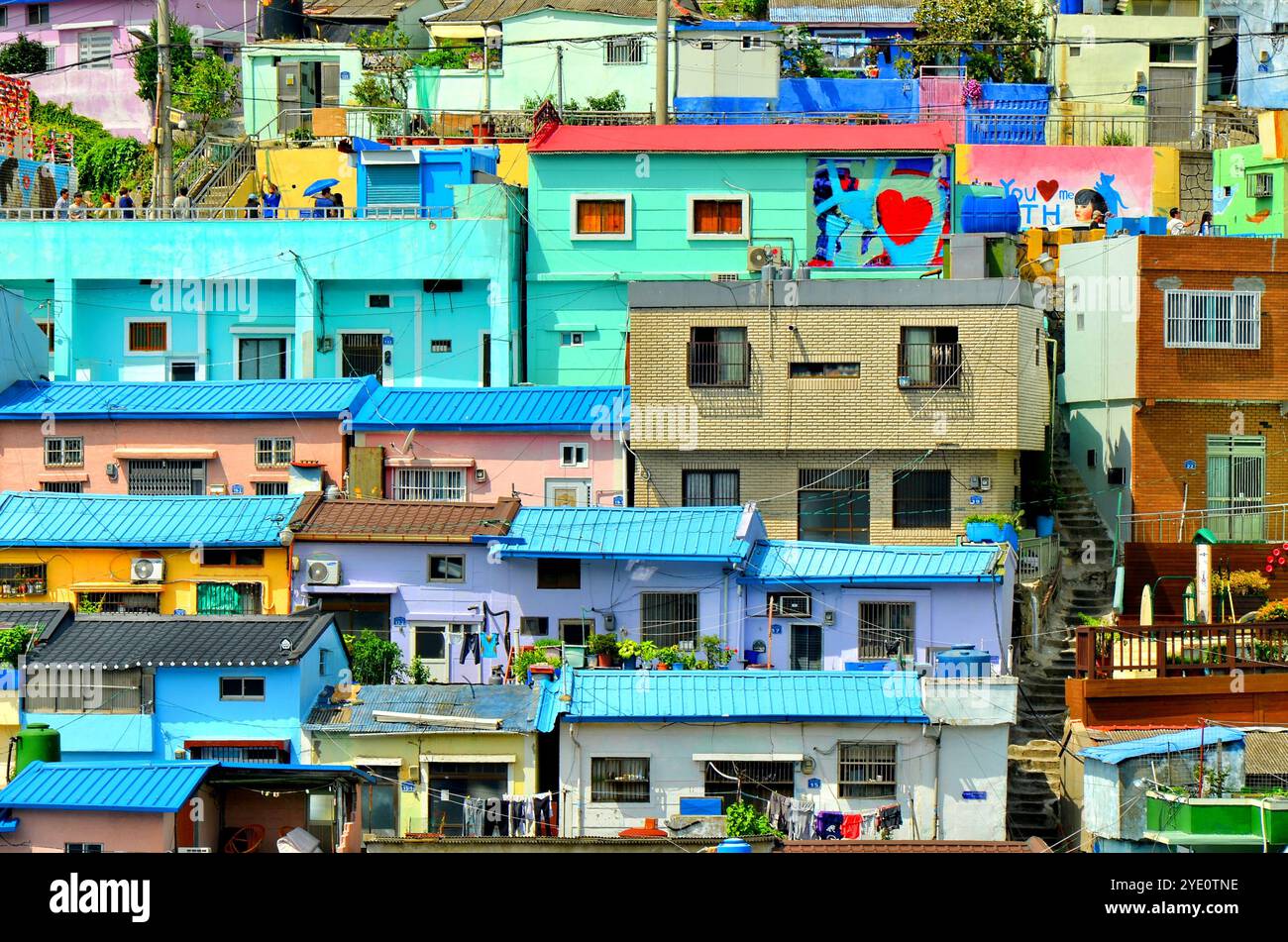 Gamcheon Culture Village (coreano: 감천문화마을) è una città all'interno di Gamcheon-dong, distretto di Saha, Busan, Corea del Sud. Foto Stock