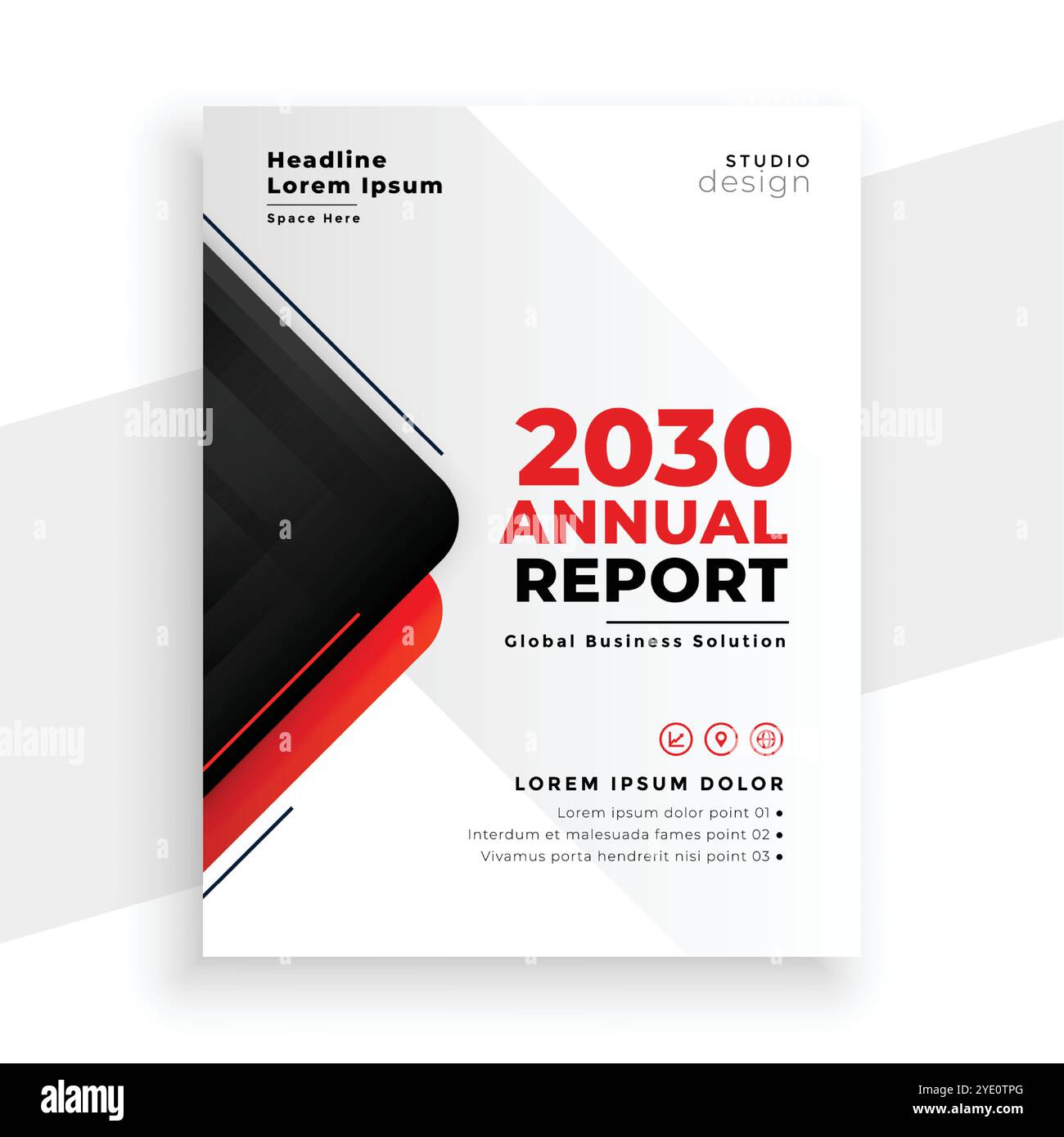 design elegante del modello di volantino aziendale per report annuali Illustrazione Vettoriale