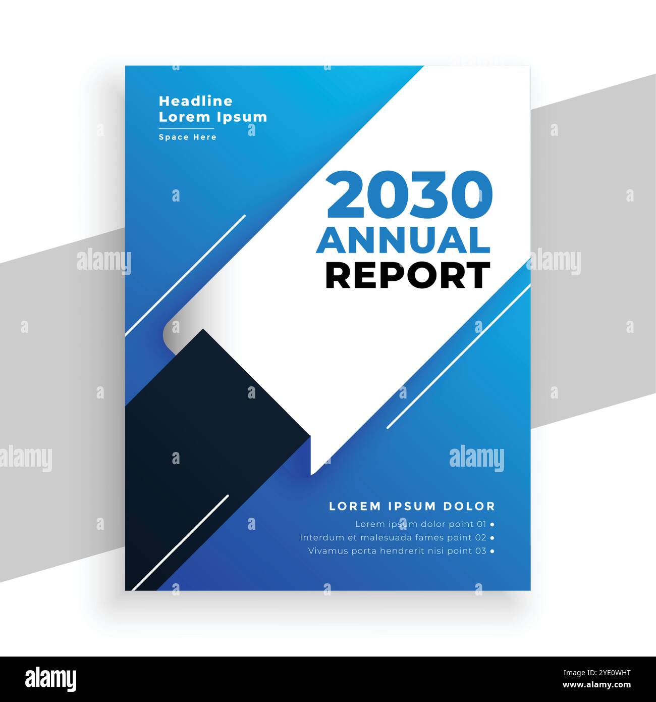 elegante design di modelli di brochure aziendale con report annuale blu Illustrazione Vettoriale