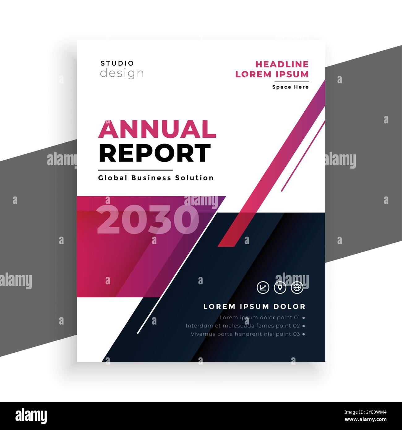 rapporto annuale business brochure modello moderno design Illustrazione Vettoriale