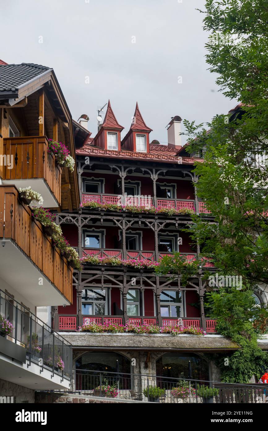 Hotel Adler a Ortisei in Val Gardena, Dolomiti, alto Adige e Nord Italia. Foto Stock