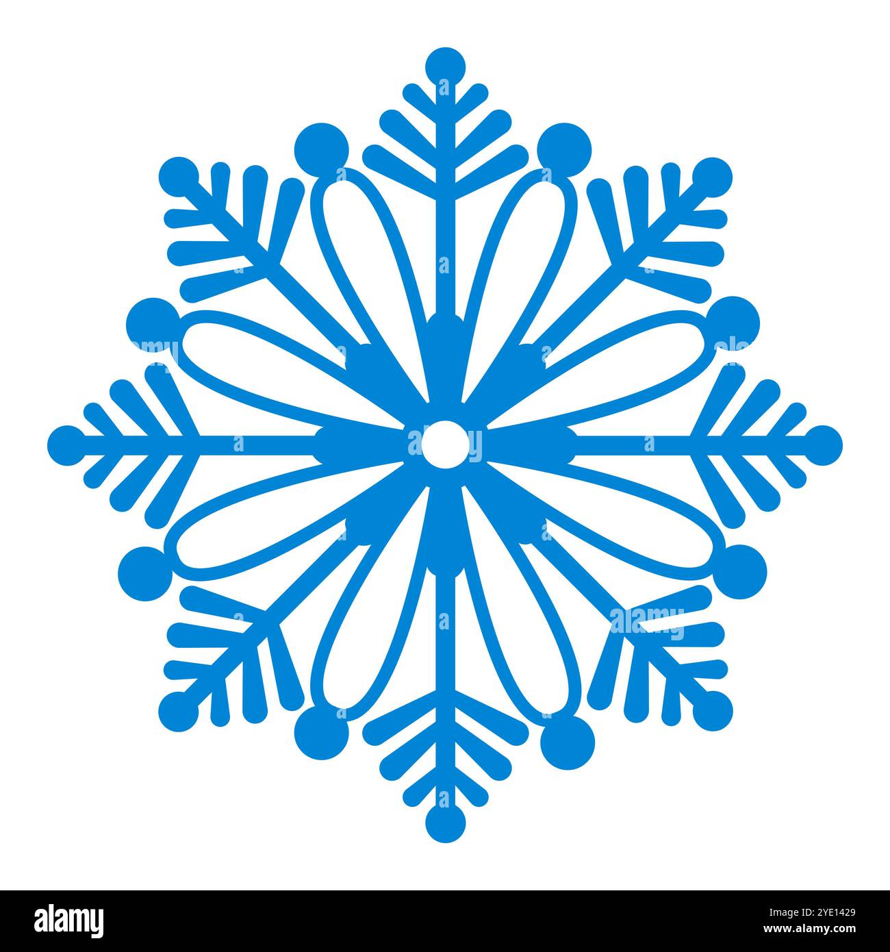 Un elegante design Blue Snowflake, perfetto per vari temi invernali e festivi Illustrazione Vettoriale