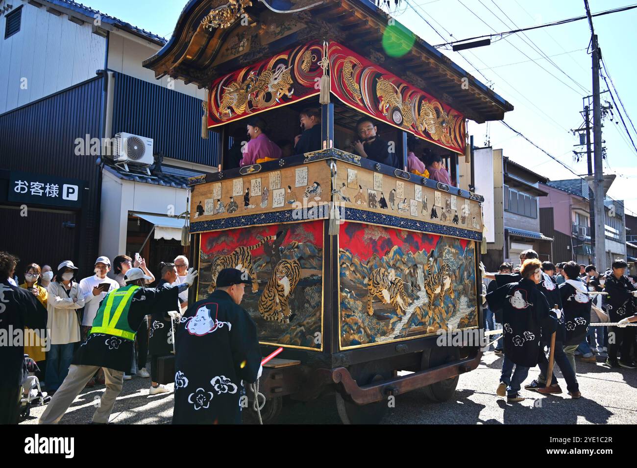 IGA, GIAPPONE - 15 OTTOBRE 2024 - la scena del 'Ueno Tenjin Festival' a Ueno Higashimachi, IgA City, Prefettura di mie, Giappone, 20 ottobre, 2024. locale Foto Stock