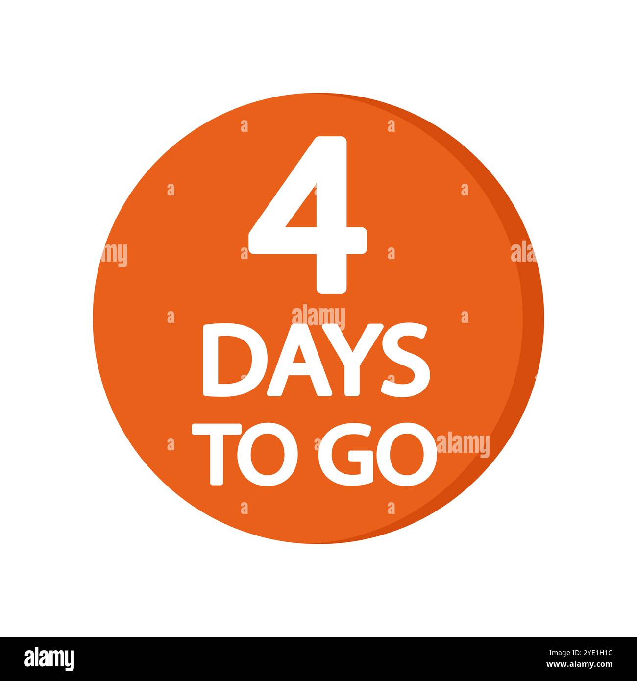 Icona del timer del conto alla rovescia. L'obiettivo numero quattro. Testo in grassetto per 4 giorni. Sfondo arrotondato arancione. Illustrazione Vettoriale
