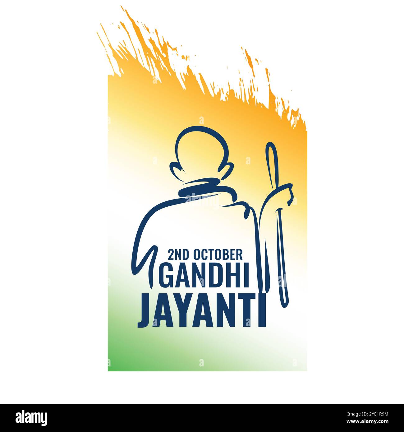 abstract gandhi jayanti banner in colore bandiera indiana Illustrazione Vettoriale